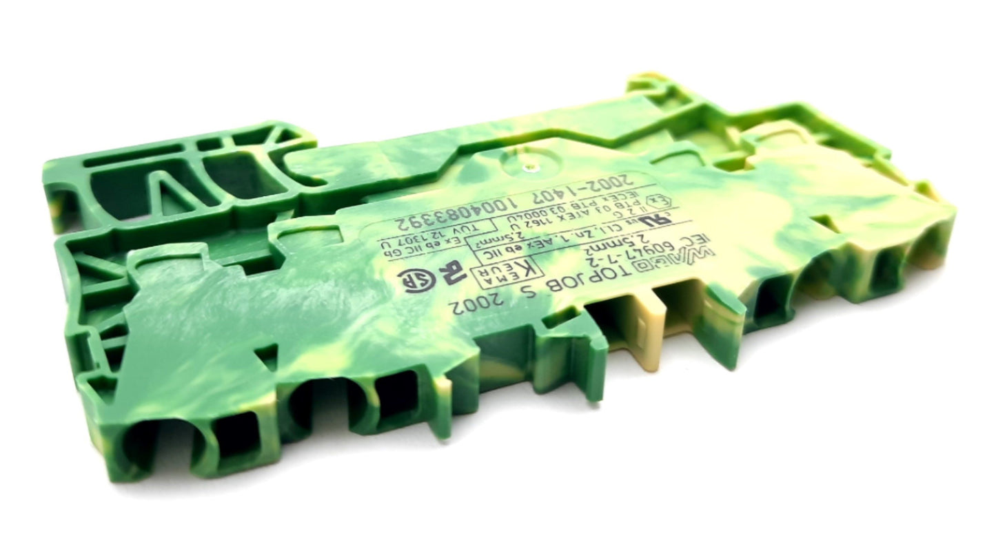 New – Open box Lot of 10 Wago 2002-1407 Grounding / Earthing Terminal Block 4 Position 12-18AWG