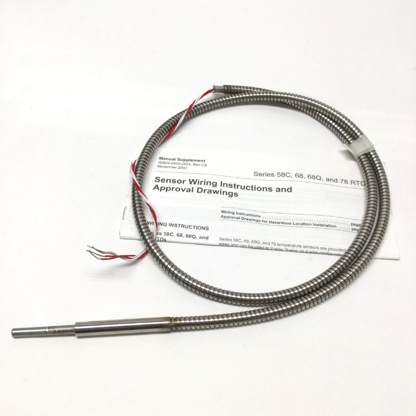 New – Open box Rosemount 0068N01N00N010C2 Pt-100 RTD Temperature Sensor -50/400°C, Ø6mm x 1" L