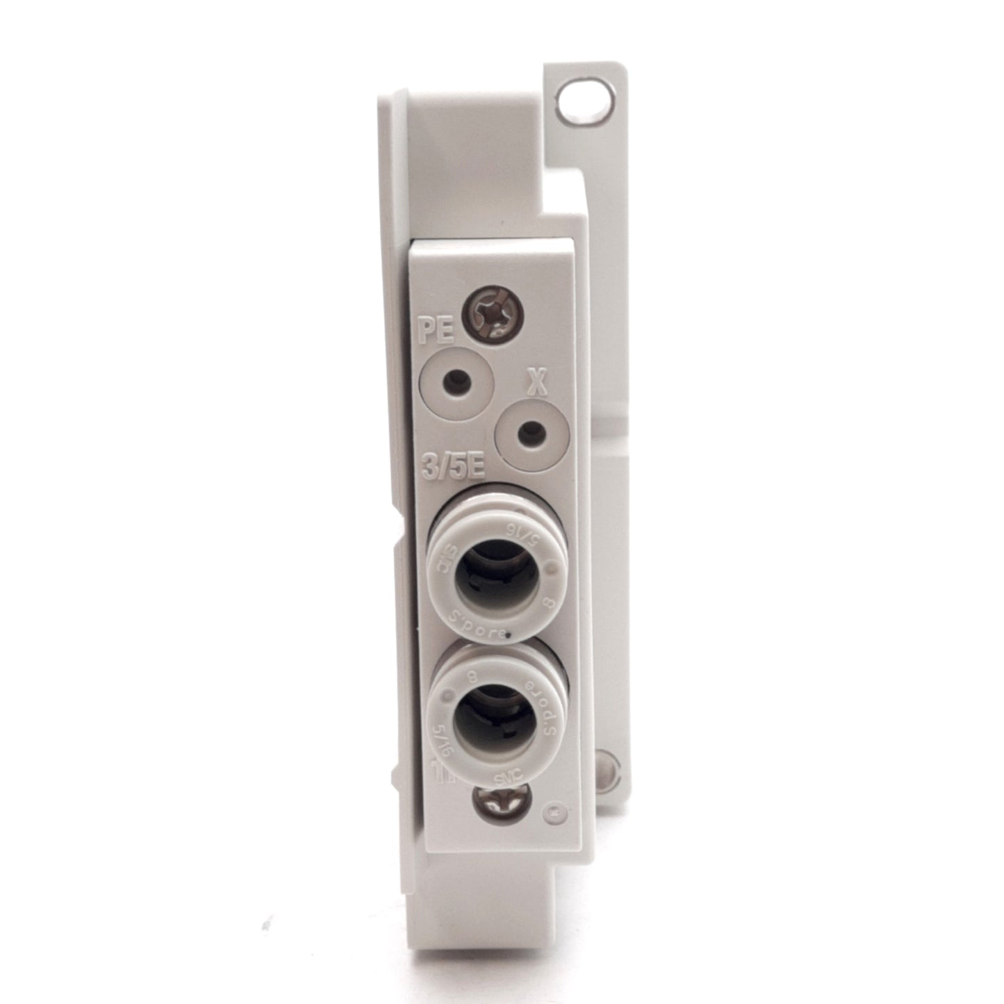 New SMC SY30M-3-1AV-C8 U-Side Manifold End Plate, Internal Pilot, ø8mm One-Touch