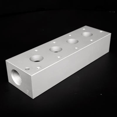 New SMC VV2Q22-04-00T Pneumatic Manifold, 4-Station, 3/8in NPTF, For: VQ20 Series