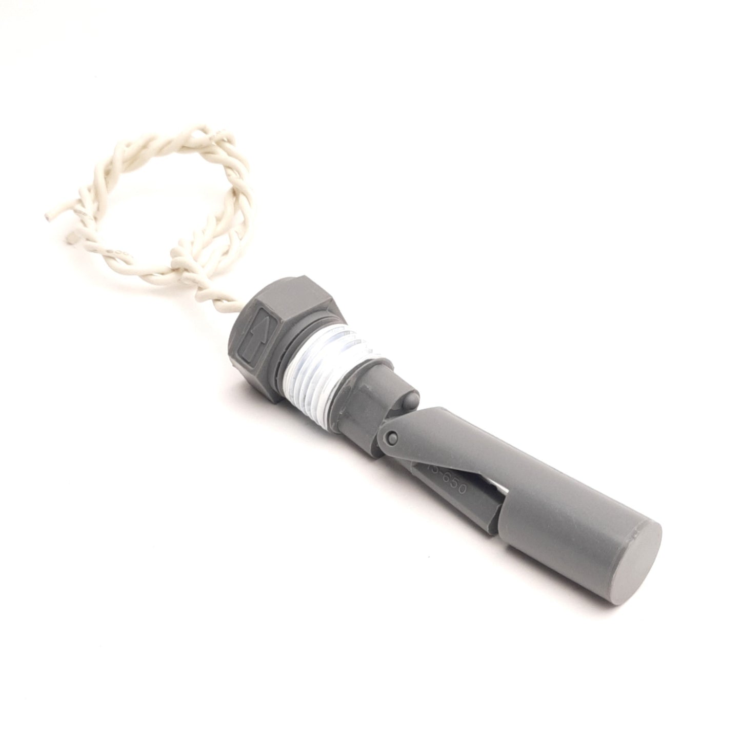 Used Erecta 15-650S-PP Float Switch NO/NC, 300VAC/350VDC Max, 1/2" NPT, Polypropylene