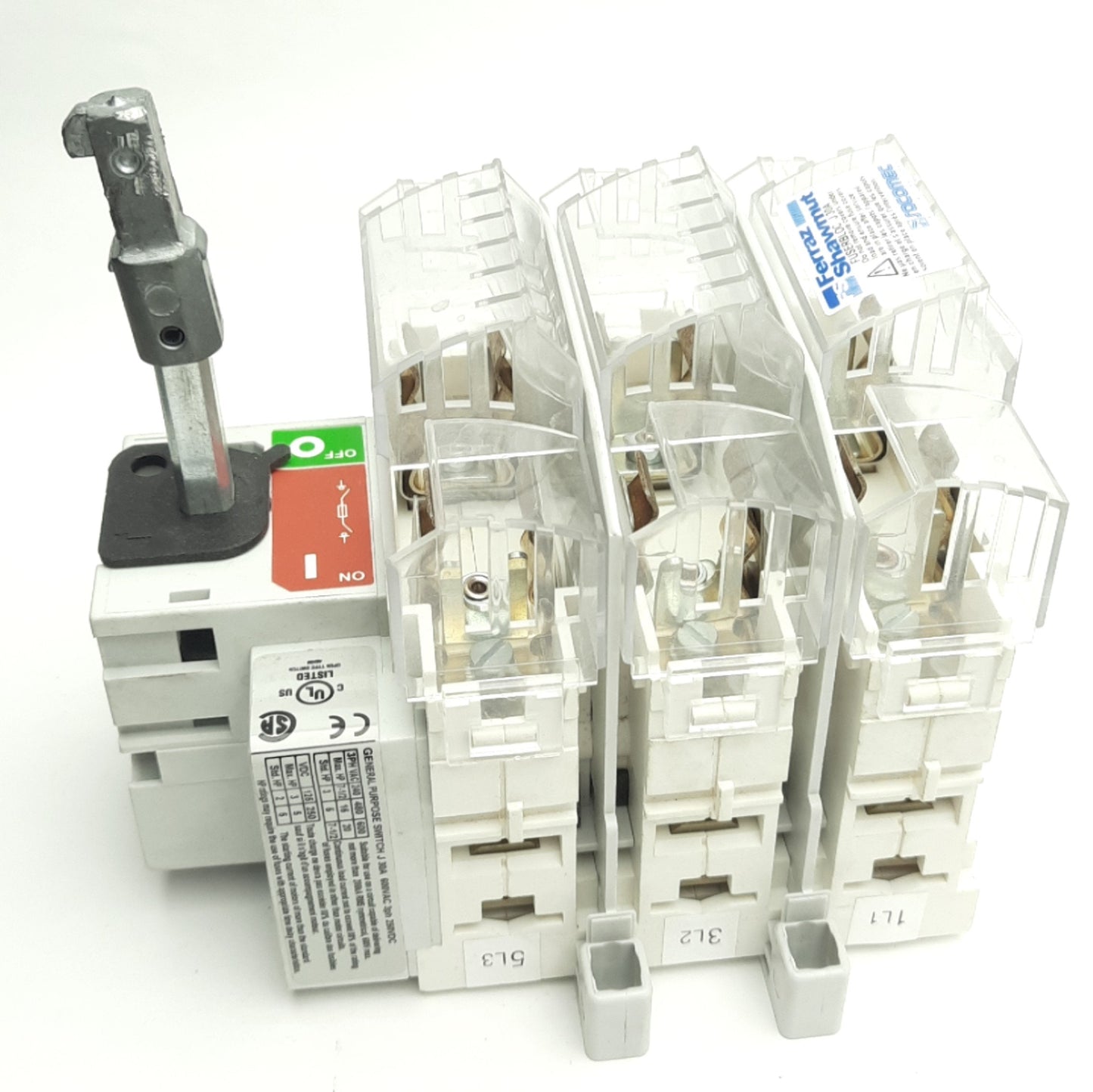 Used Ferraz Shawmut FBJ30 Disconnect Switch 3-Poles, 30A, 600V AC, 250V DC Max