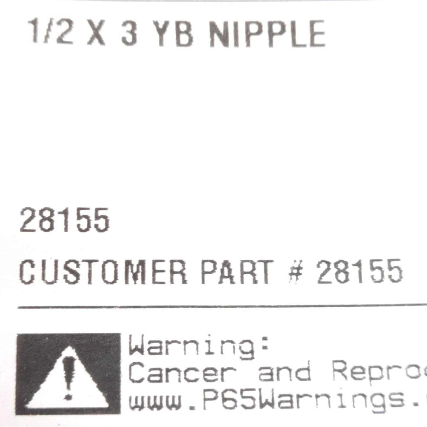 New – Open box Lot of 15 Midland Metal 28155 Yellow Brass Nipple, 1/2in NPT Male, 3in Long