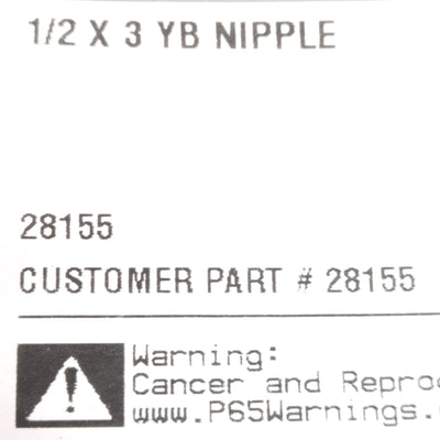 New – Open box Lot of 15 Midland Metal 28155 Yellow Brass Nipple, 1/2in NPT Male, 3in Long