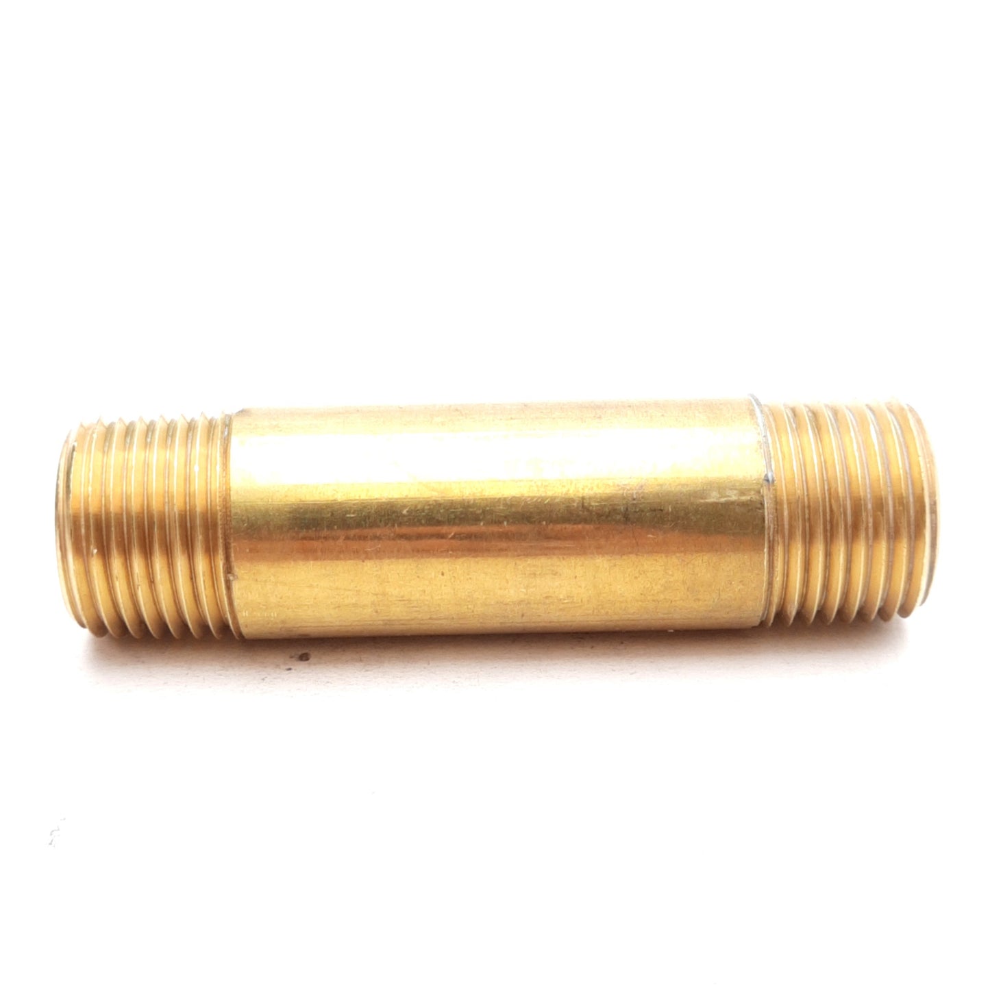 New – Open box Lot of 15 Midland Metal 28155 Yellow Brass Nipple, 1/2in NPT Male, 3in Long