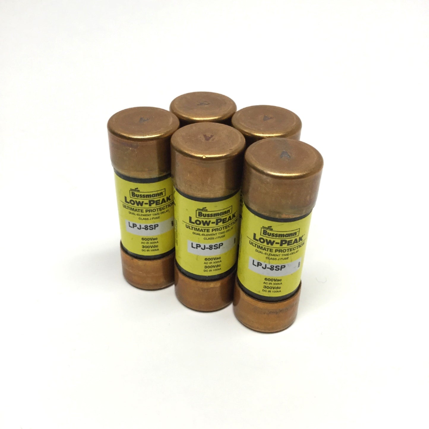 Used Lot of 5 Buss LPJ-9SP Low-Peak Dual Element Time Delay Fuse 600VAC 9A Class J