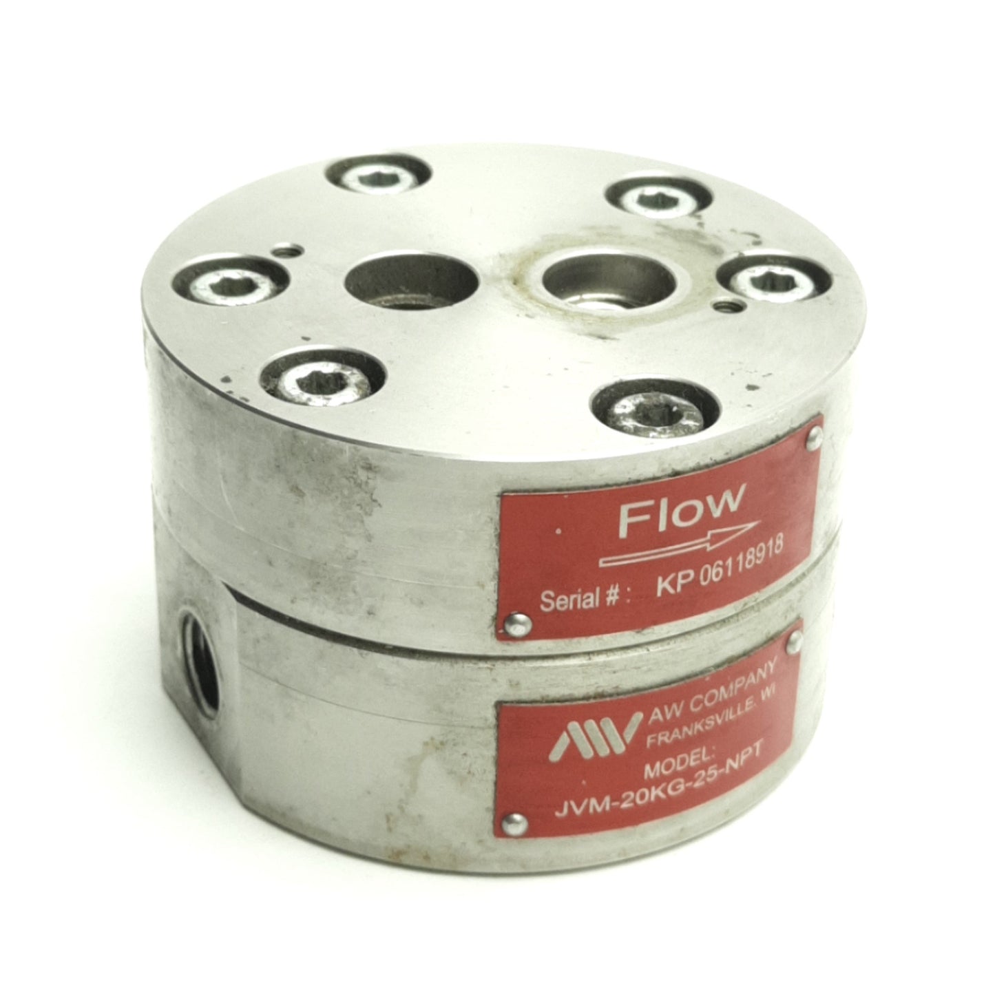 Used AW JVM-20KG-25-NPT Positive Displacement Flow Meter, 0.01-2 GPM Range, 1/4" NPT