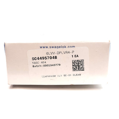 New Swagelok 6LVV-DPLVR4-P Ultra High Purity Diaphragm Valve 1/4in Male VCR 0.27 CV