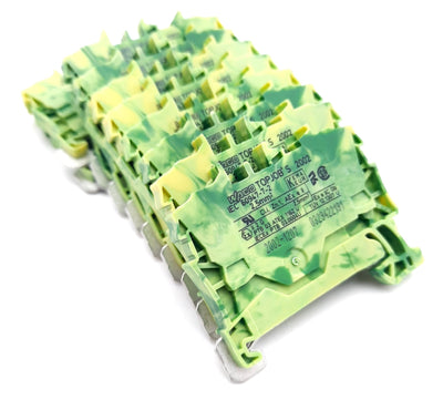 New – Open box Lot of 10 Wago 2002-1207 Grounding Terminal Blocks 2 position Single Level