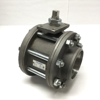New – Open box Valbol 4540066RTWM Stainless Steel Three-Piece Ball Valve, 725psi, 4" Butt Weld