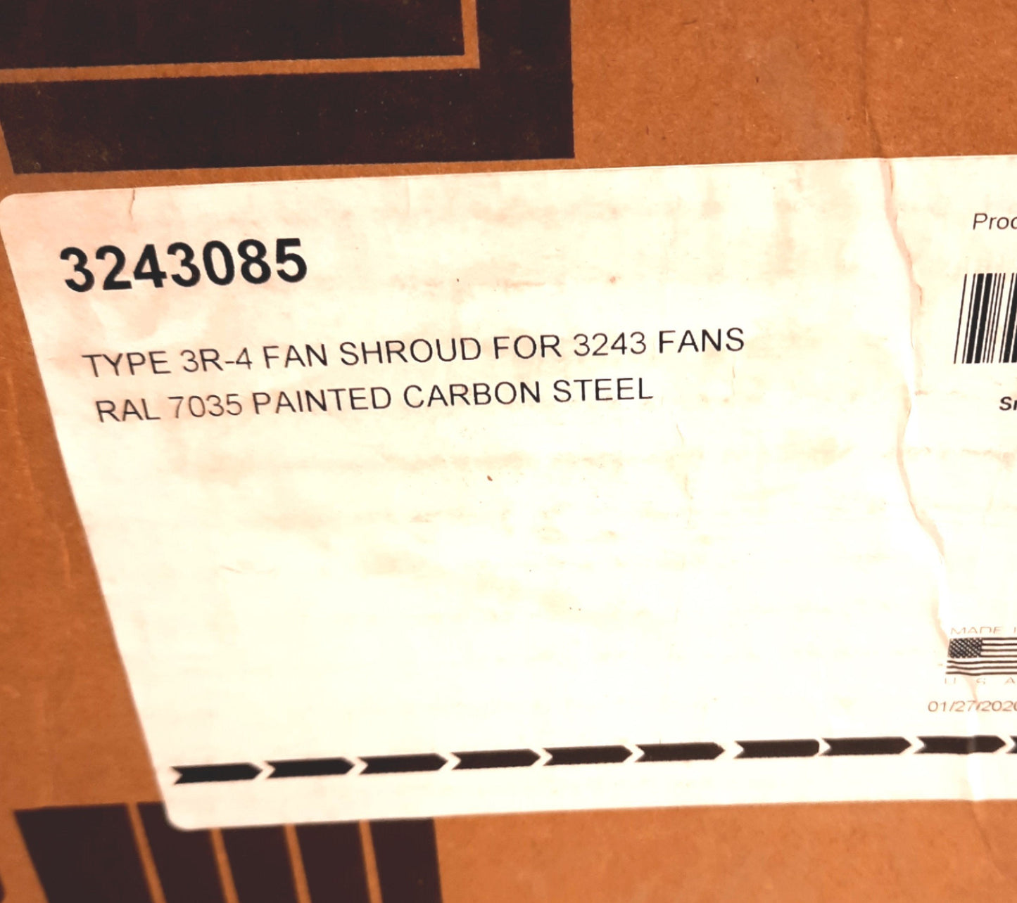New Rittal 3243085 Carbon Steel Fan Shroud Type 3R-4 NEMA 12/4, 19"H x 14" W x 4.3"D