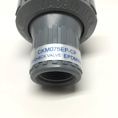 New – Open box Plast-O-Matic CKM075EP-CP Check Valve, Self-Closing, 3/4" NPT, CPVC, EPDM
