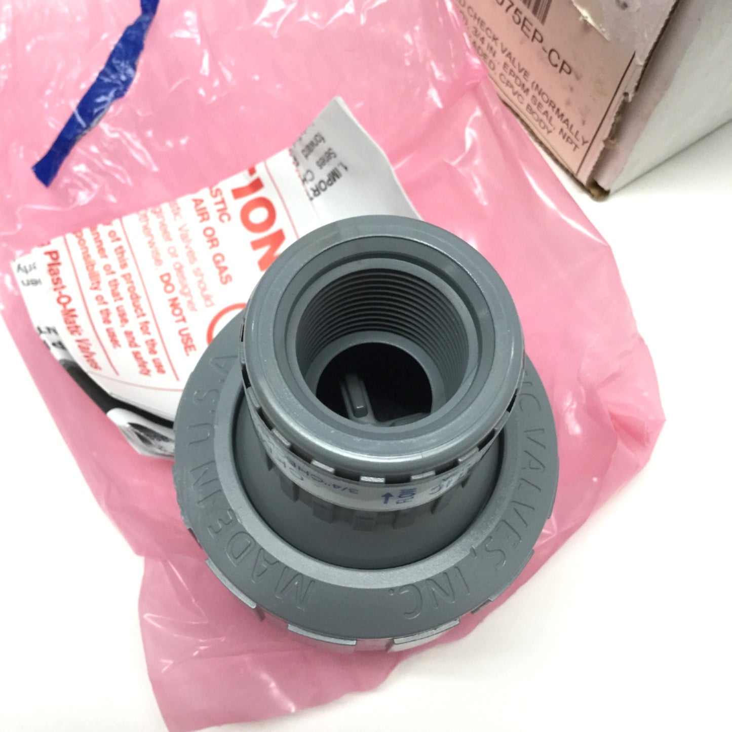 New – Open box Plast-O-Matic CKM075EP-CP Check Valve, Self-Closing, 3/4" NPT, CPVC, EPDM