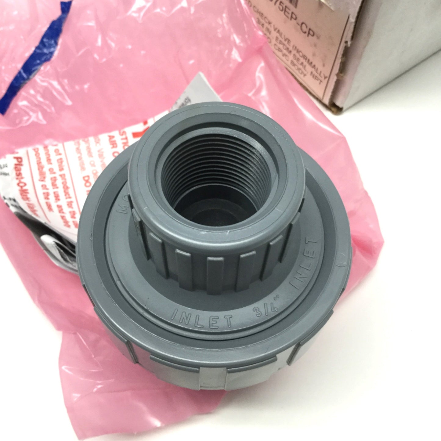 New – Open box Plast-O-Matic CKM075EP-CP Check Valve, Self-Closing, 3/4" NPT, CPVC, EPDM