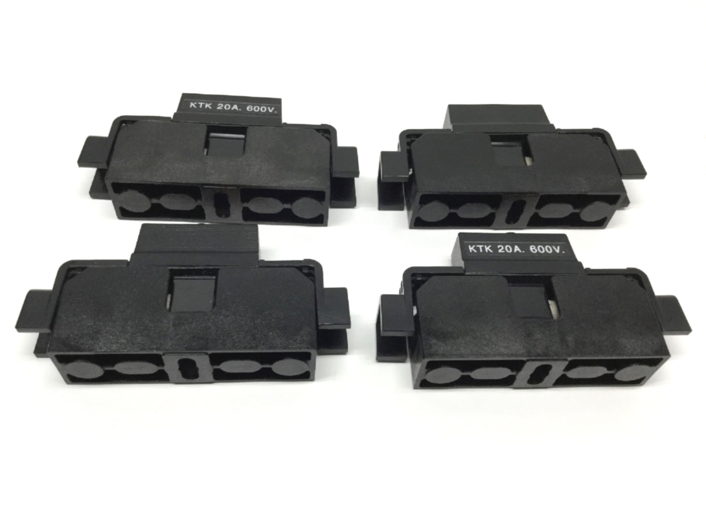 Used Lot of 4 Bussman BM6031SQ Fuse Holder Blocks, 30A, 600V, 1-Pole w/ KTK-20A