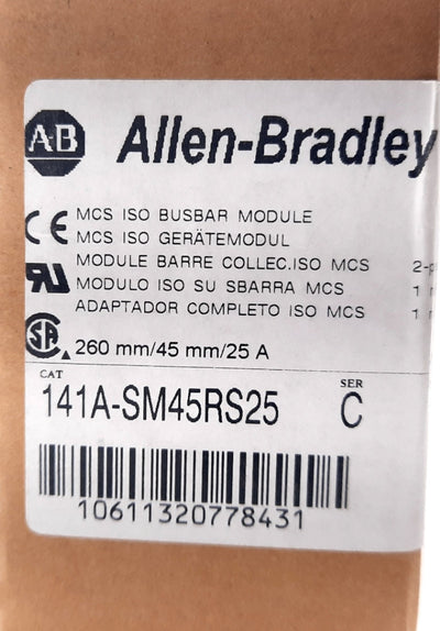 New Allen Bradley 141A-SM45RS25 IEC Busbar Module 690V, 25A 45mm x 260mm