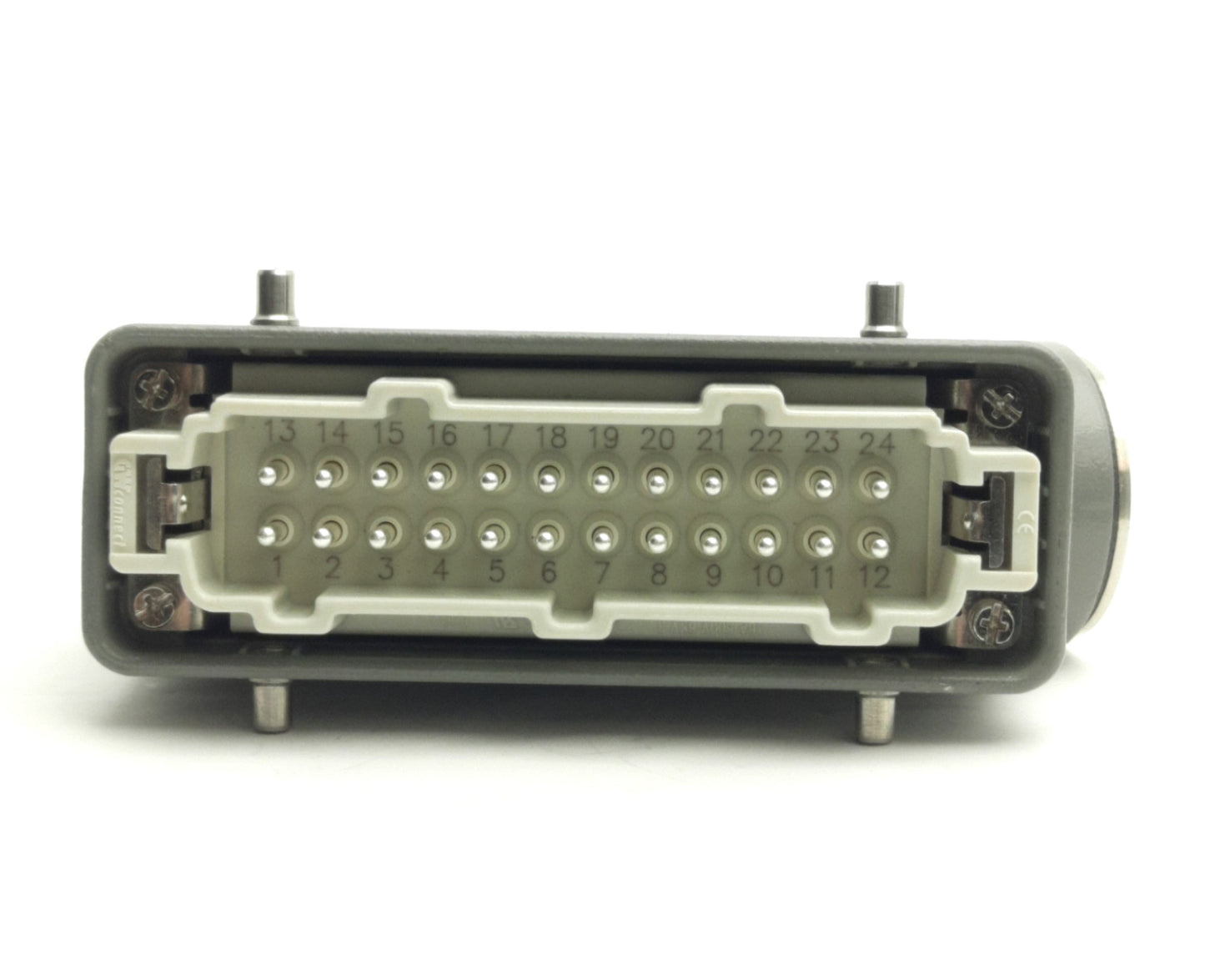 Used Molex GW 7324.6107.1 Male HDC Connector w/ Latching Hood, 24B, 24P+G, 600V, 16A