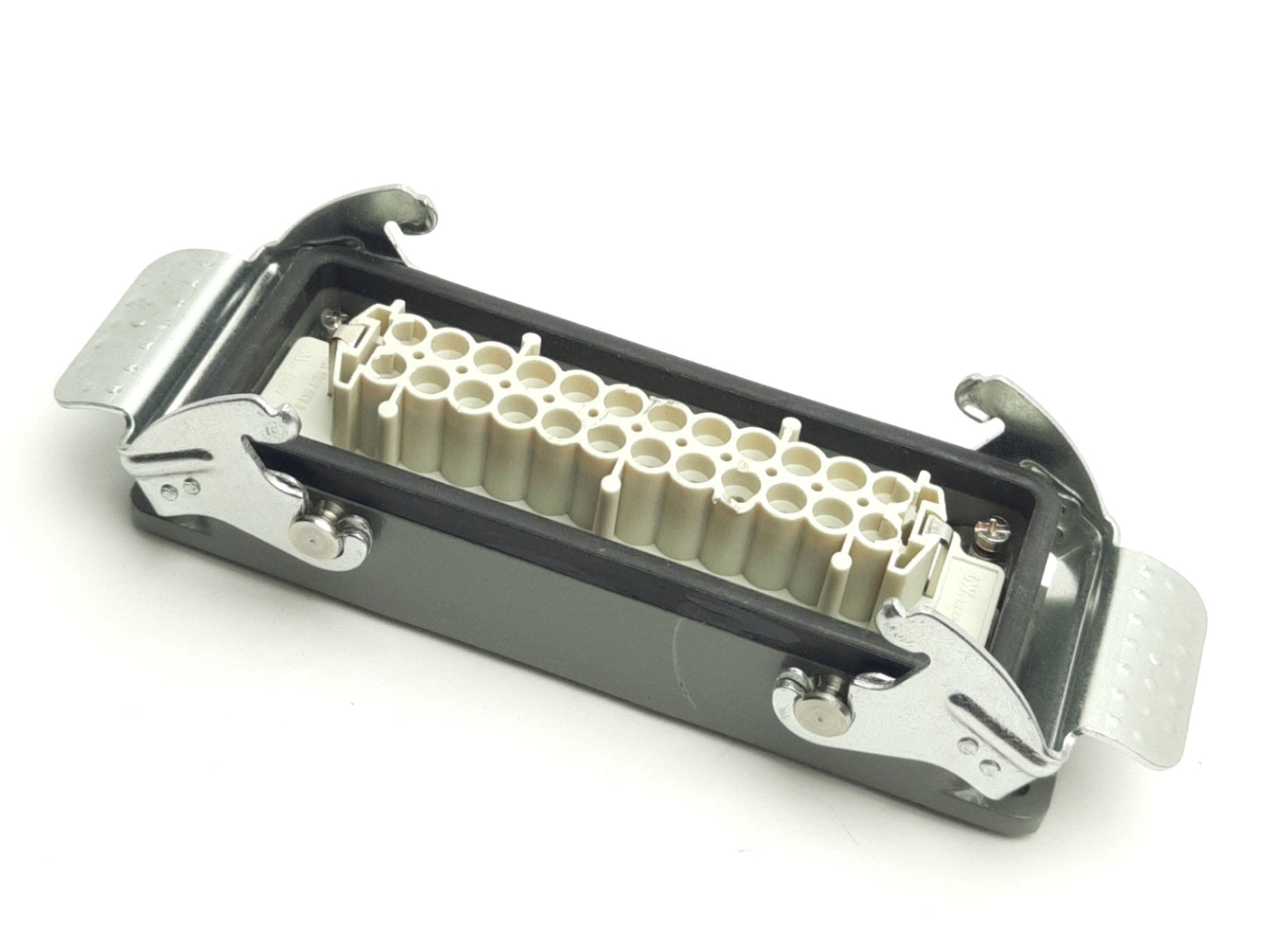Used Molex GW 7324.6007.1 Female HDC Connector w/ Bulkhead, 24B, 24P+G, 600V, 16A