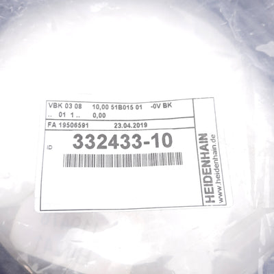 New Heidenhain 332433-10 Connecting Cable, 15-Pin D-Sub Female to Flying Leads, 10m