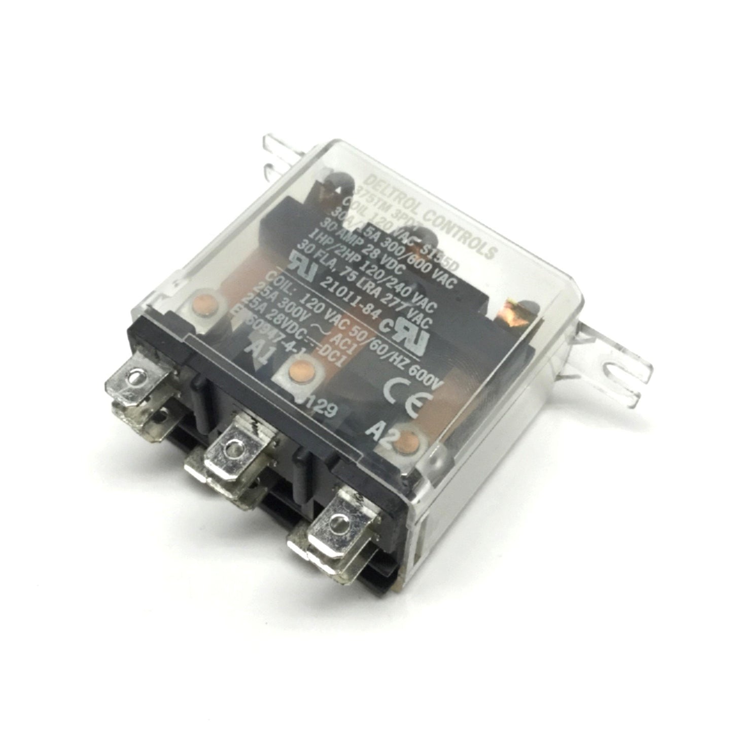 Used Deltrol Controls 21011-84 375TM 3PDT Power Relay 30A 300VAC/28VDC, 120VAC Coil