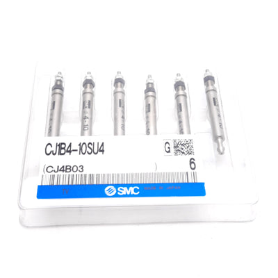 New Lot of 6 SMC CJ1B4-10SU4 Single Action Cylinder, ø4mm Bore, 10mm Stroke, 0.7MPa