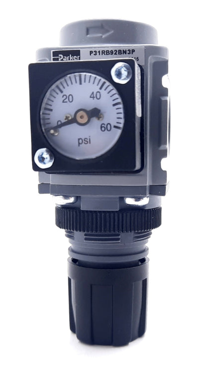 New Parker P31RB92BN3P Mini Regulator 300PSIG, 0-60PSIG, 1/4" NPT
