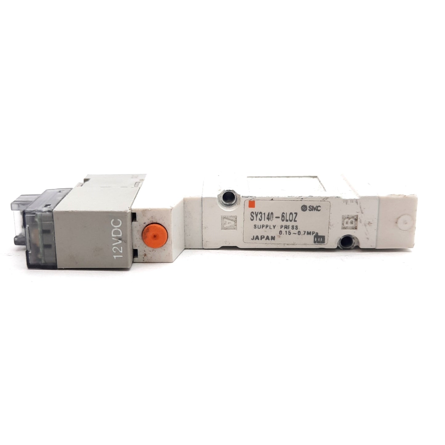 Used SMC SY3140-6LOZ Solenoid Valve 2-Position Single 12VDC, 0.15-0.7MPa, For: SY3000