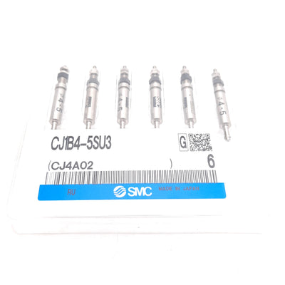 New Lot of 6 SMC CJ1B4-5SU3 Single Action Cylinder ø4mm Bore, 5mm Stroke, 0.2-0.7MPa