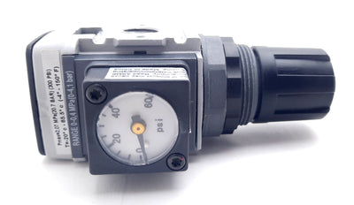 New Parker P31RA92BN3P Mini Global Modular Regulator 1/4" NPT, 300PSI, 0-60PSI Gauge