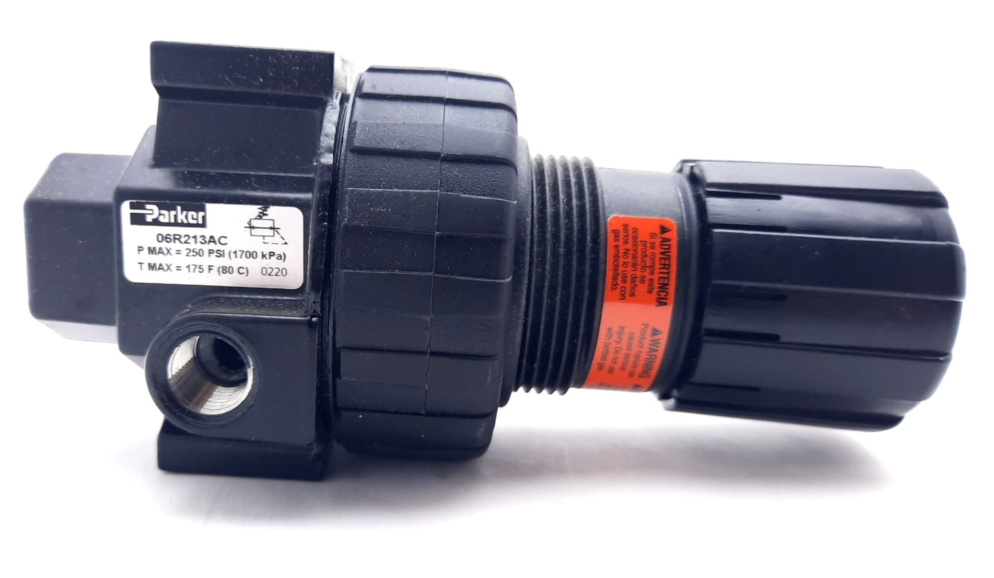 New Parker 06R213AC Air Pressure Regulator 0-125PSI, 3/8" NPT, Gauge Port 1/4: NPT