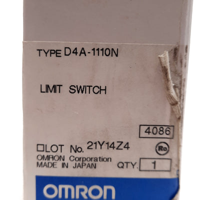 New Omron D4A-1110N Limit Switch, SPDT 1NC + 1NO, 120/240/480/600VAC 10A, 1/2in NPT