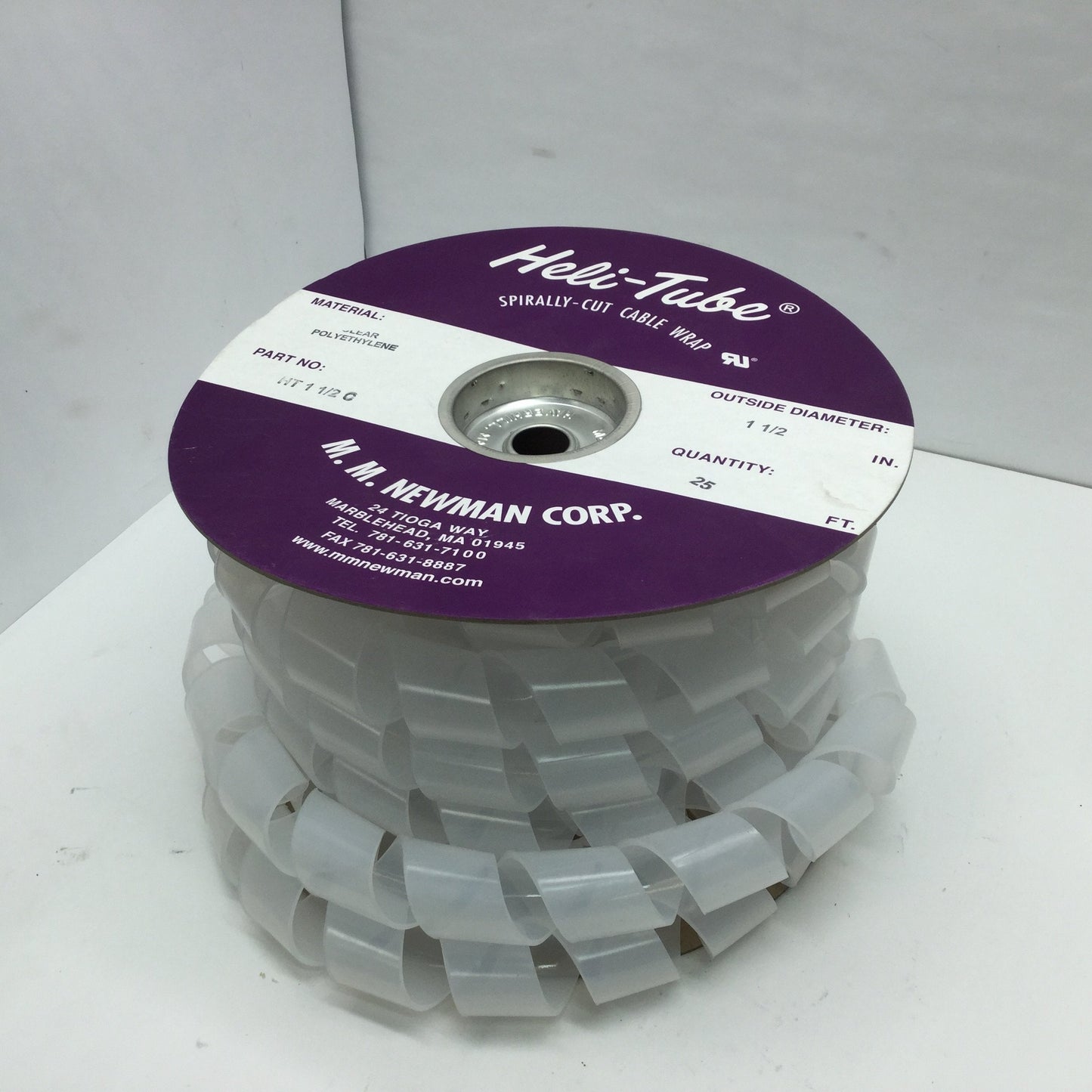 New – Open box Heli-Tube HT11/2C Spiral Wrap Cord Cable Conduit Polyethylene ~15ft OD 1.5