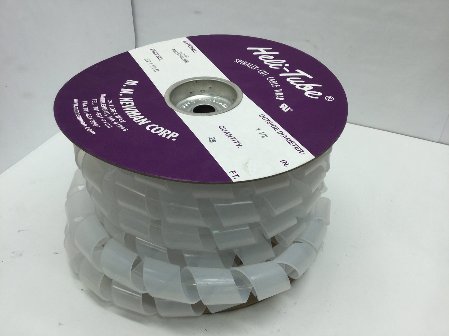 New – Open box Heli-Tube HT11/2C Spiral Wrap Cord Cable Conduit Polyethylene ~15ft OD 1.5