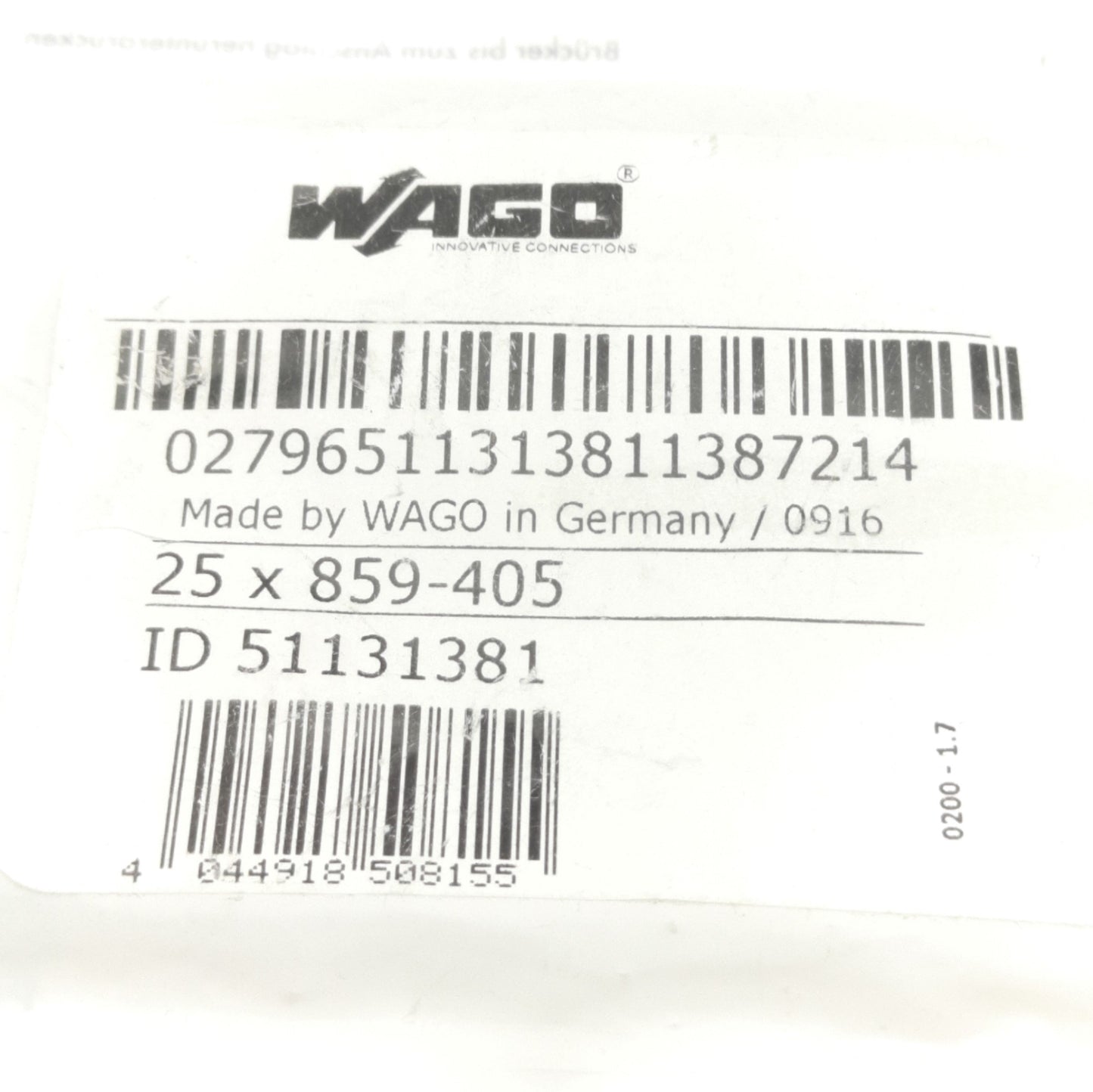 Used Lot of 40 Wago 859-405 51131381 Plug-In Jumper Bar, 5-Position, 18A Rating