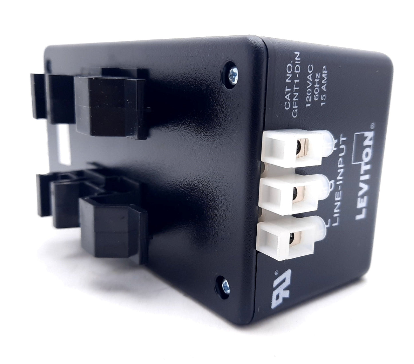 New Leviton GFNT1-DIN Industrial DIN Rail Duplex Receptacle 2 Pole, 15A, 125V, 5-15R