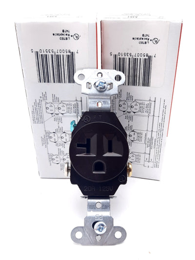 New Lot of 2 Legrand 5351 Single Receptacles Single Plug 20A, 125V, 2 Pole 3 Wire