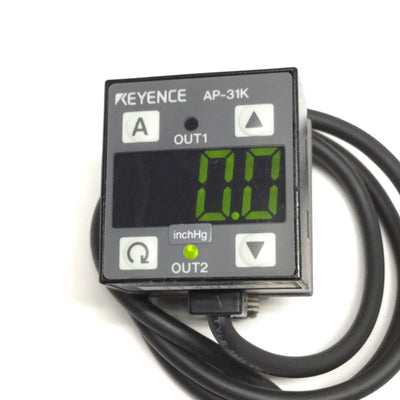 Keyence AP-31K Vacuum Sensor, 12-24VDC, Negative-Pressure -101.3kPa, NPN