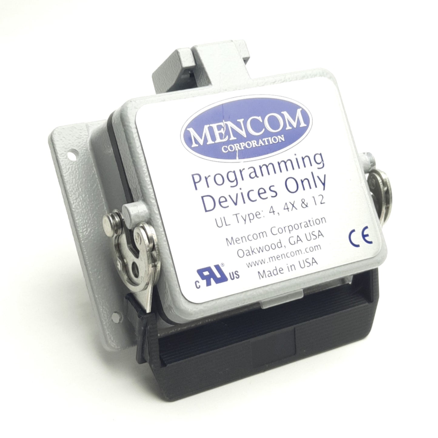 Used Mencom DP-RJ45-R-32 Panel Outlet, 120V Duplex, Size 32 Bulkhead, 3 Amp Reset
