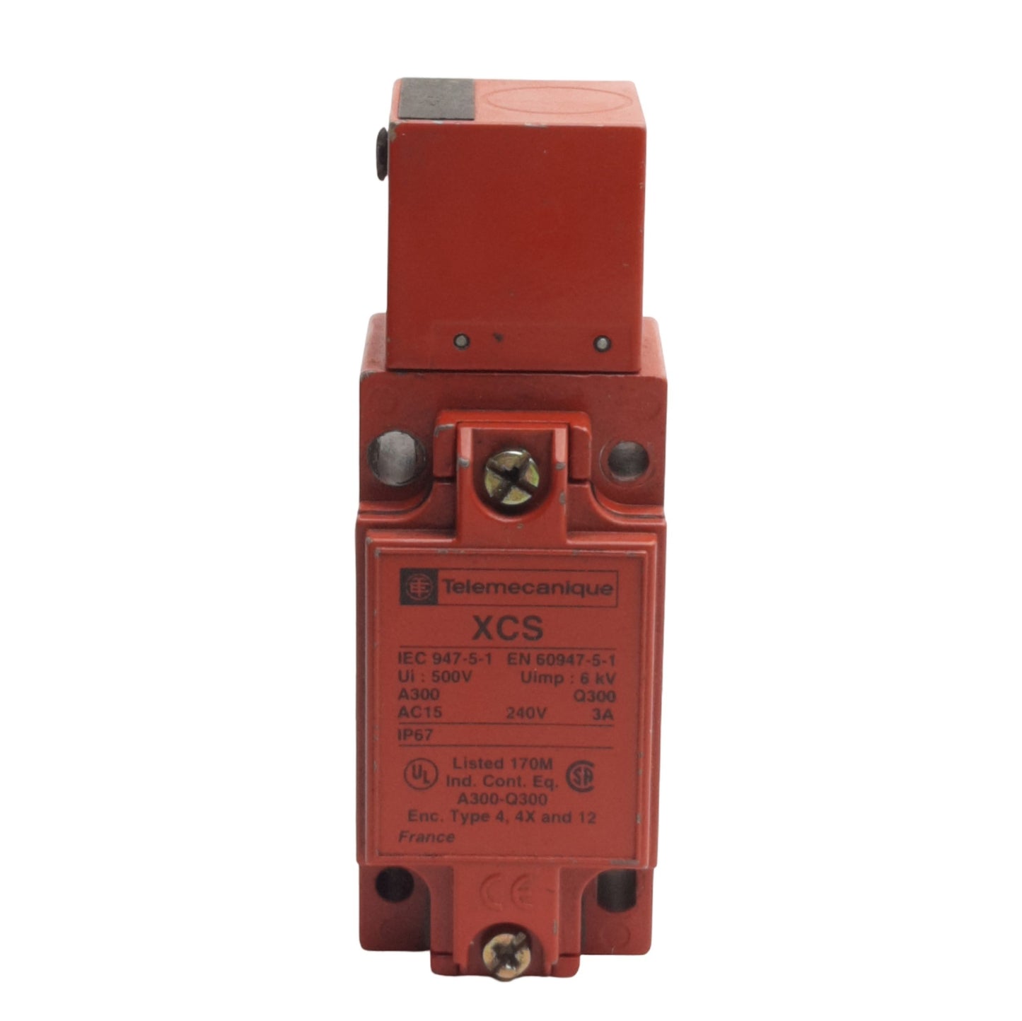 Used Telemecanique XCS-A703 Safety Switch 1NO/2NC, 240VAC/250VDC, 10A Max, No Key