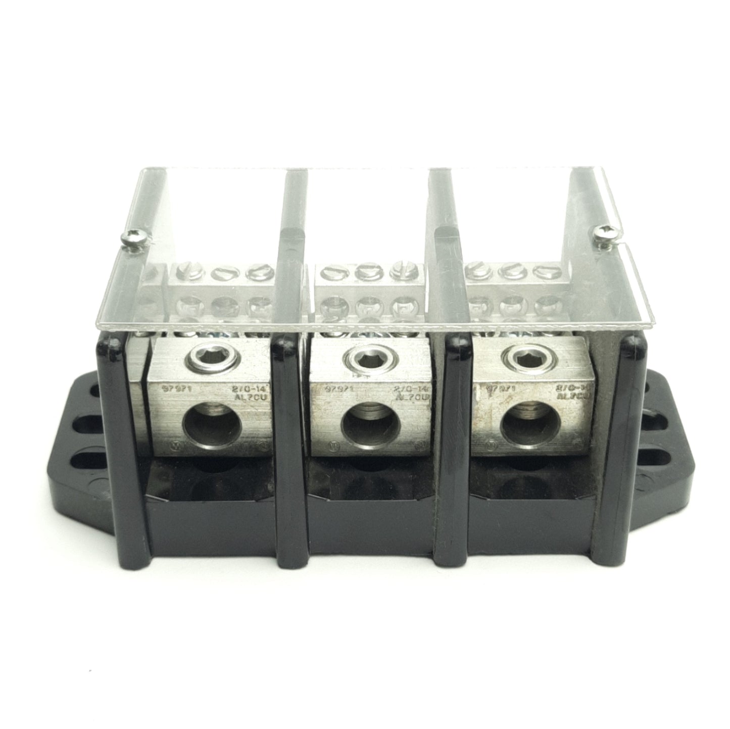 Used Marathon 1403401 Power Terminal Block, 3-Pole, 600V 175A, 5½ x 2⅞ x 2⅛"