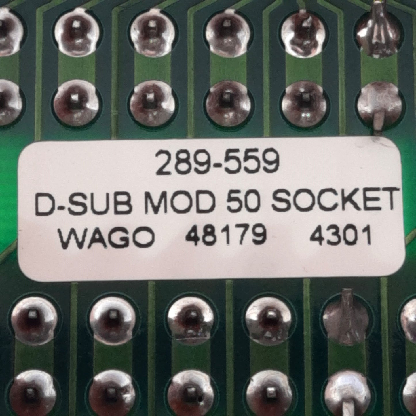 Used Wago 289-559 Breakout Board, 50-Position, 50-Pin D-Sub Female, DIN Rail