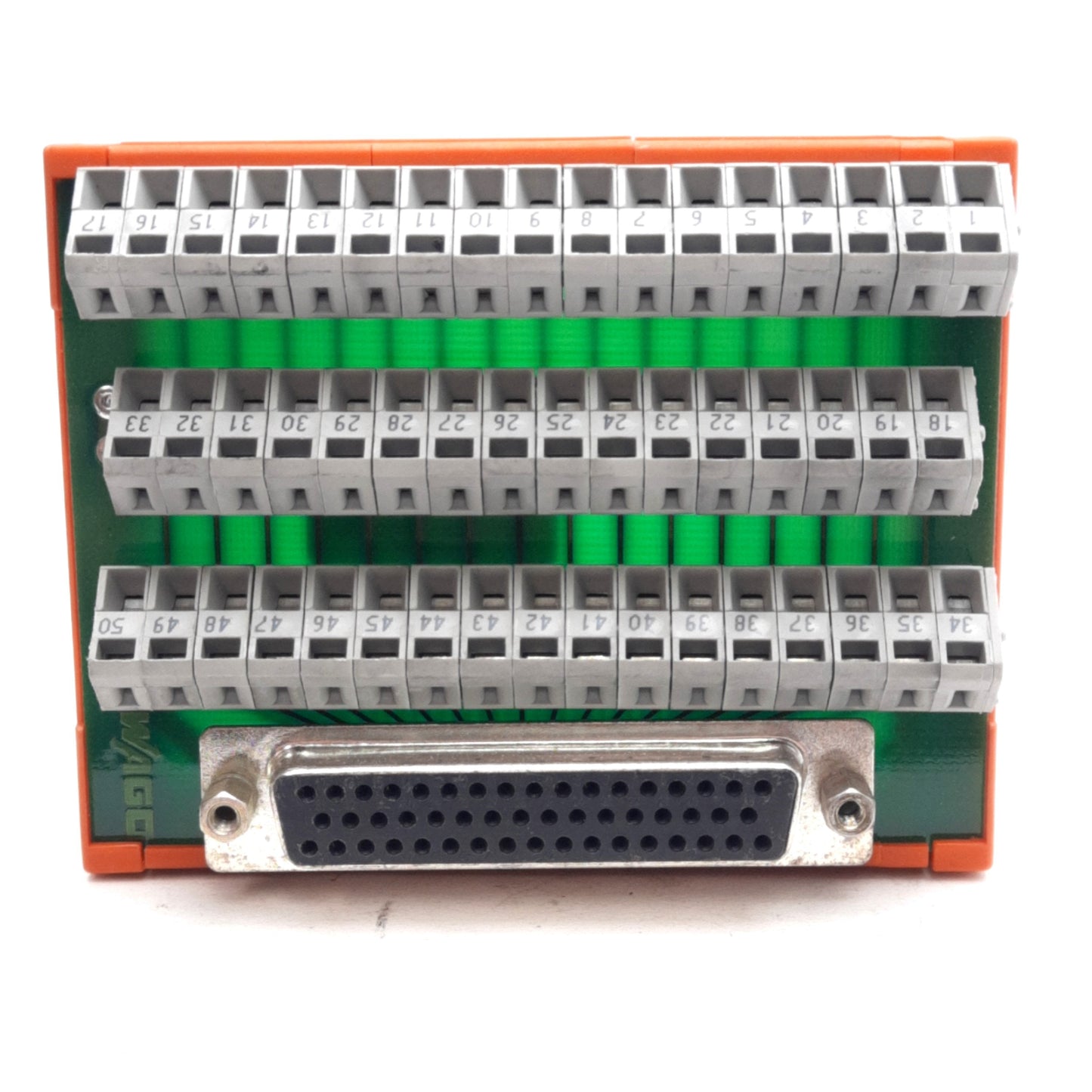 Used Wago 289-559 Breakout Board, 50-Position, 50-Pin D-Sub Female, DIN Rail