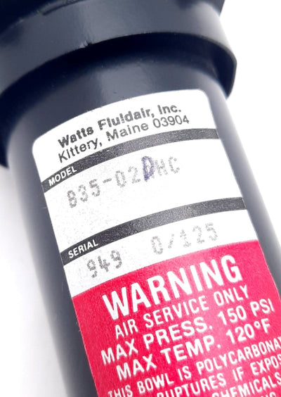 New – Open box Parker B35-02DHC Filter Regulator 300PSI, 35 SCFM, 20 Micron, 1/8" NPT, 1/4" NPT