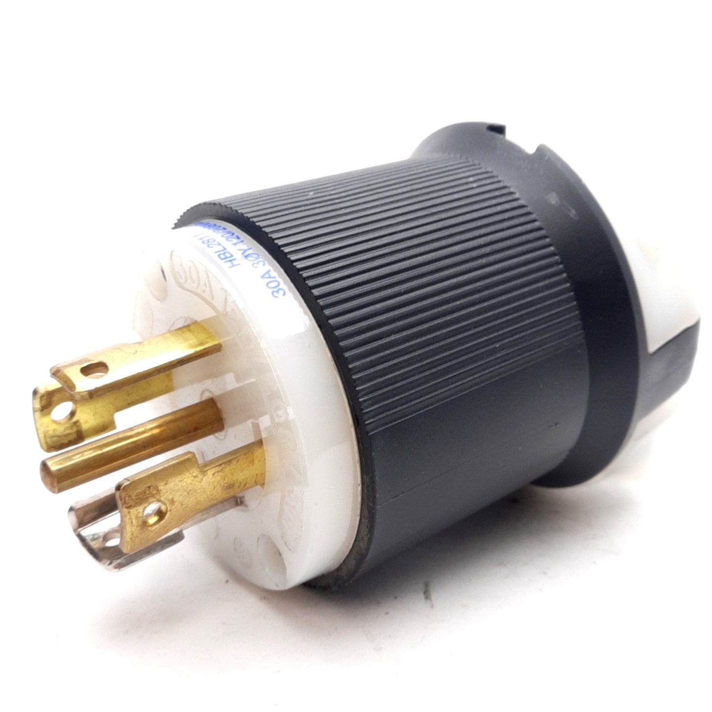 Used Hubbell HBL2811 Twist Lock Plug, 120/208VAC 3ØY, 30A, 4-Pole, NEMA L21-30P