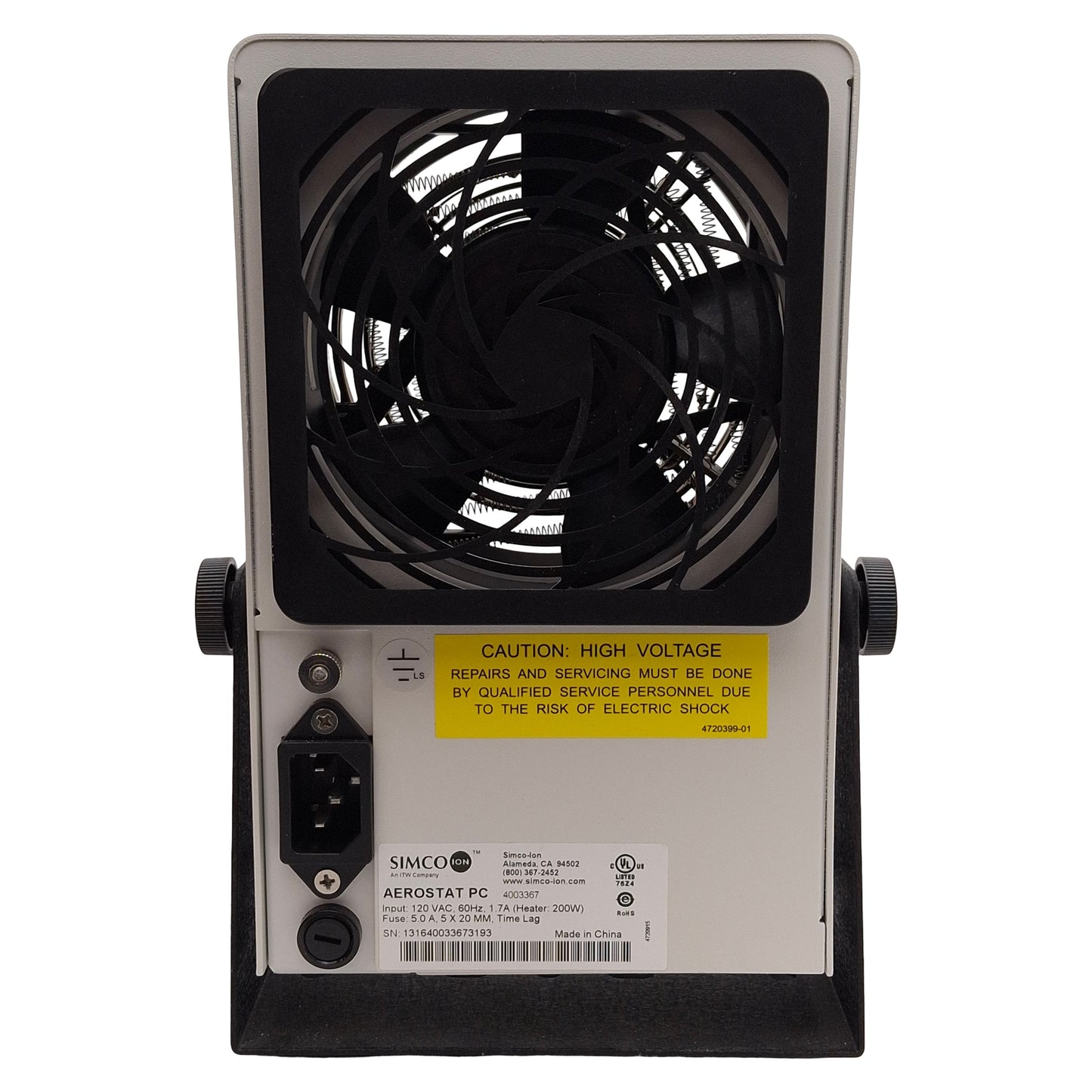 Used Simco 4003367 Aerostat PC Air Ionizer & Heater, 200W Heater, 35-70cfm, 120VAC