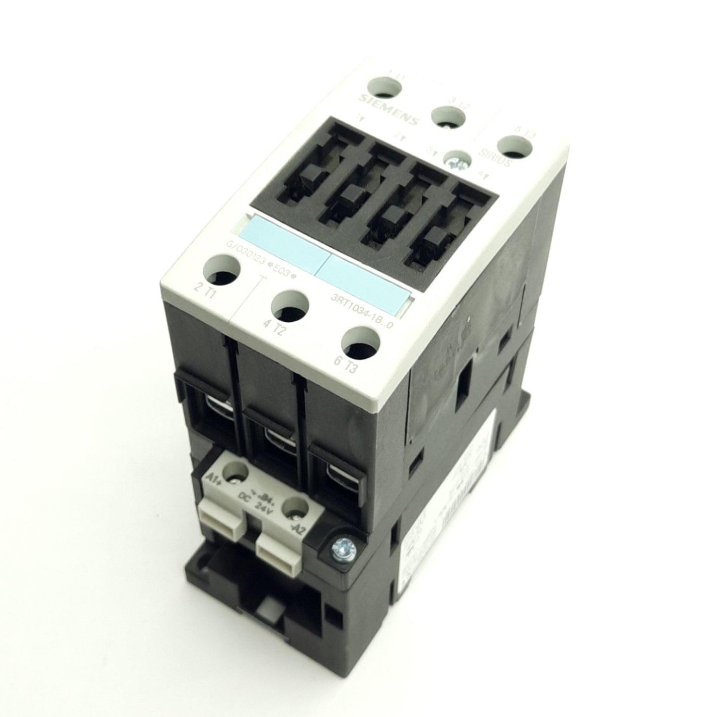 Used Siemens 3RT1304-1BB40 Contactor, 3-Poles, 32A 600V, DIN Rail Mount, 24V DC Coil