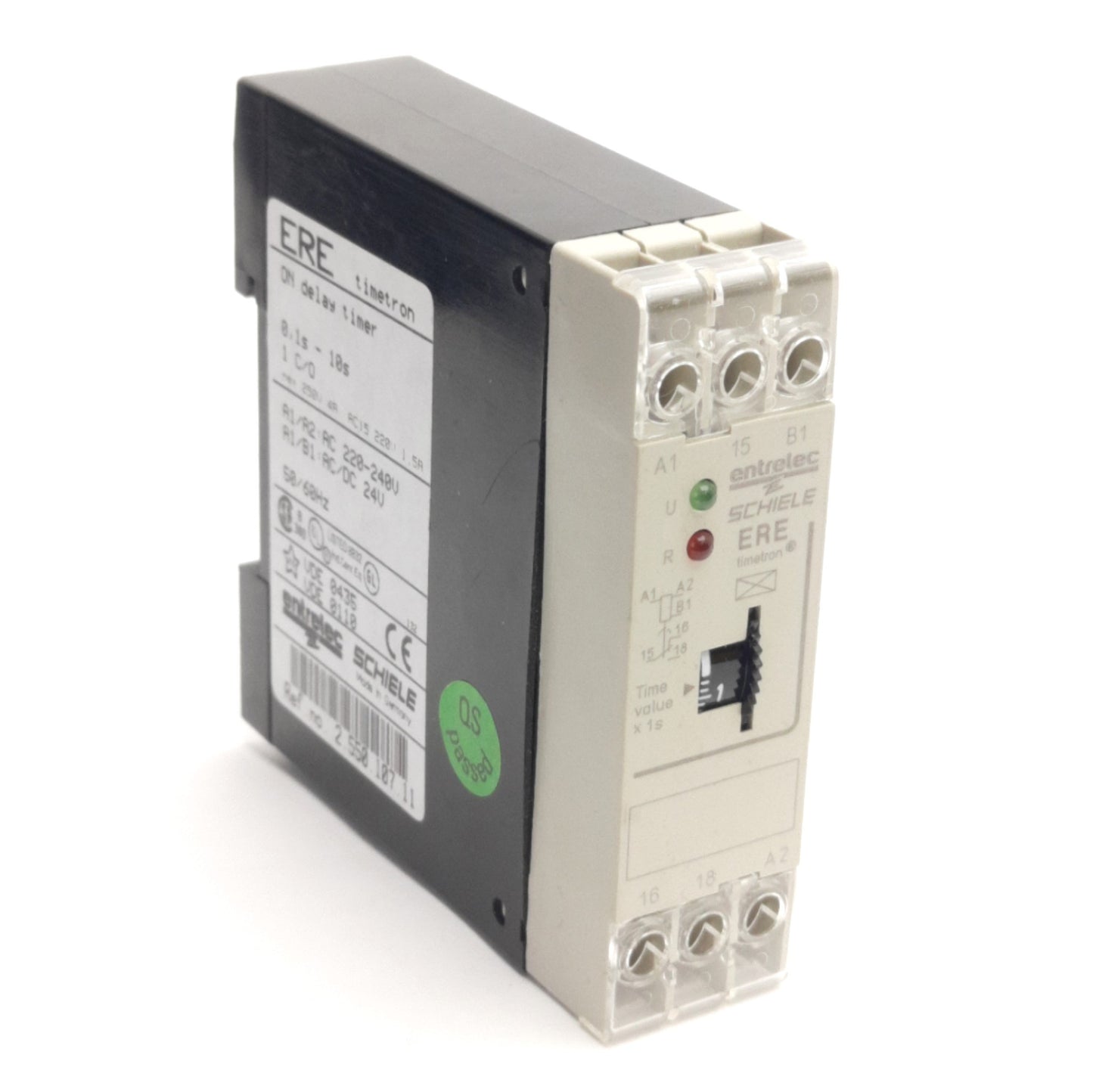 Used Schiele 2.550.107.11 ERE On Delay Timer Relay 0.1-10s Range, 250V 4A Max
