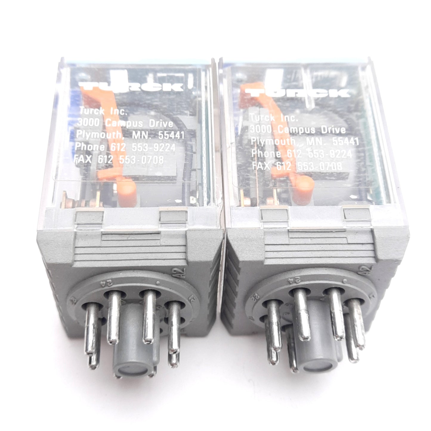 Used Lot of 2 Turck C2-A20DX/024VDC Power Relay, 24VDC Coil, DPDT, 8-Pin, 10A 380VAC
