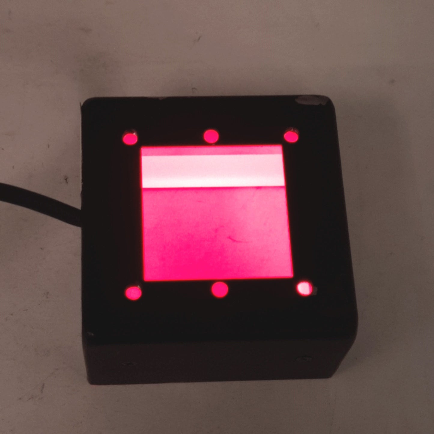 Used CCS FPQ-48 Machine Vision LED, Red 660nm, 48x48x30mm, 12VDC 2.4W, SMR-02V-B 0.3m