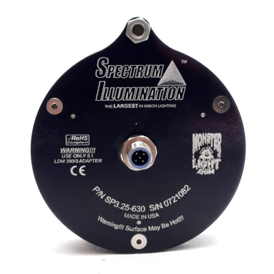 Used Spectrum Illumination SP3.25-630 Spot Light Red ø3.25in Emitting Area M12 5-Pin